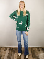 Green Reindeer Sweater