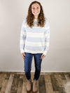 Chambray and White Striped Sweater