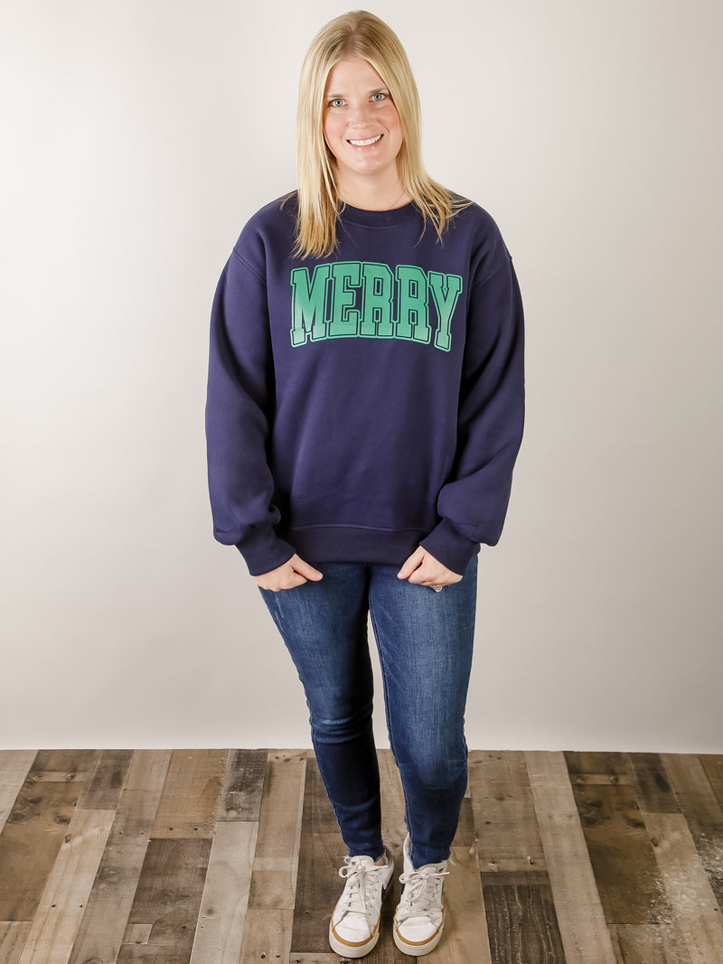 Navy Merry Sweatshirt