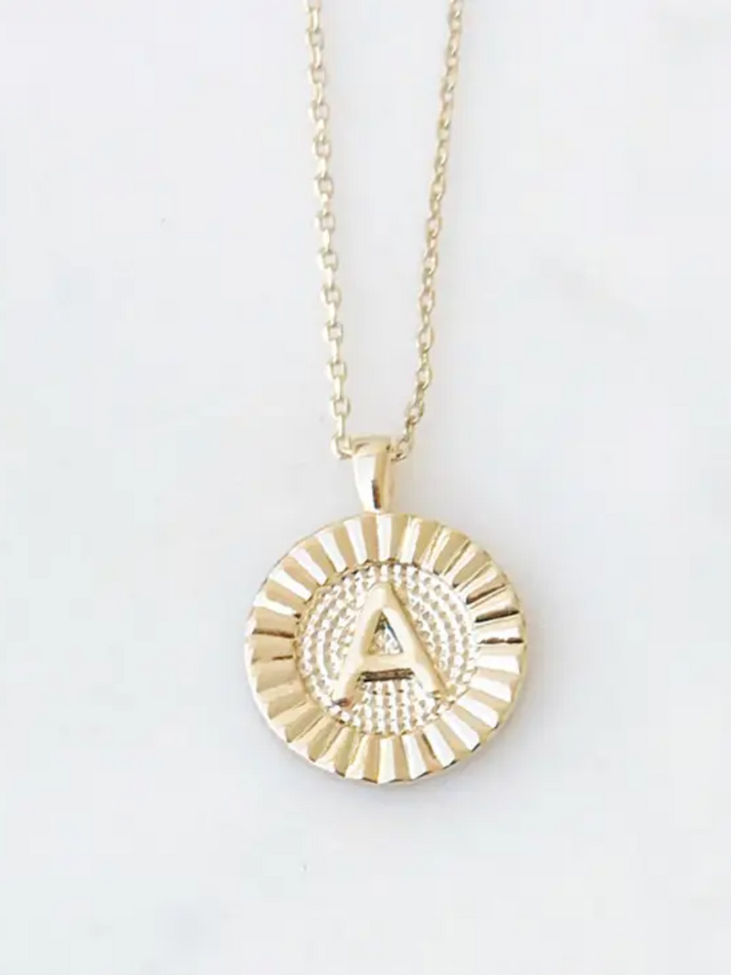 Round Initial Coin Necklaces