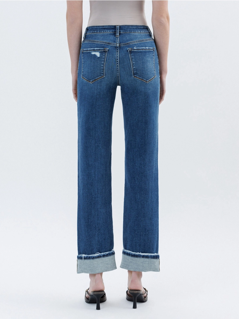 Vervet High-Rise Cuffed Straight Jeans