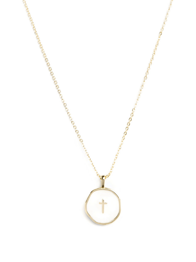 White Cross Necklace