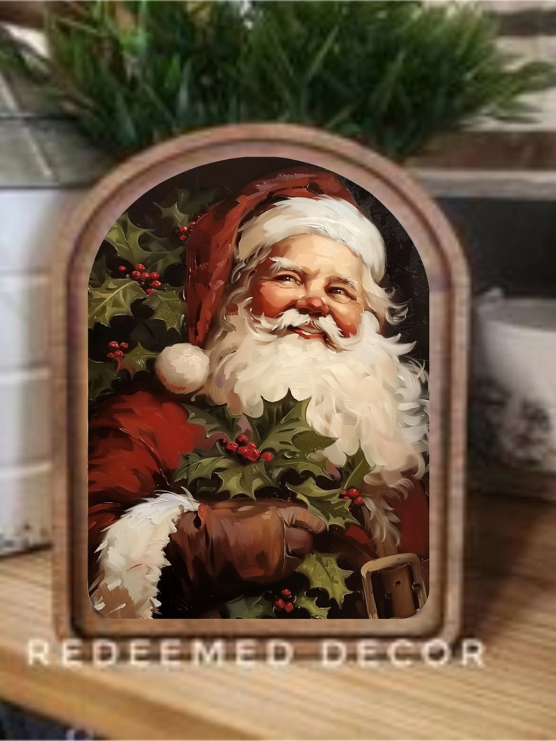 Arched Vintage Santa Print