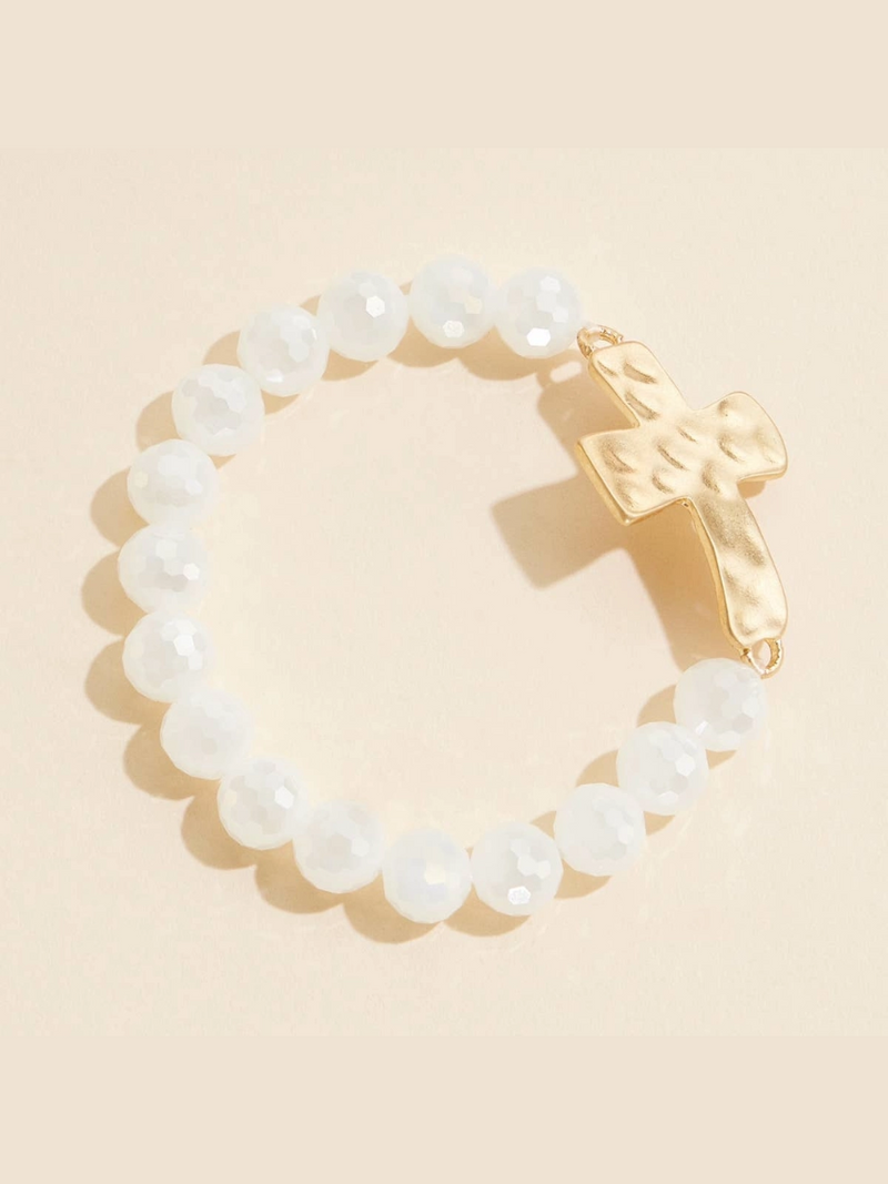 Large Cross Beaded Glass Bracelets