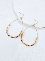 Wire Teardrop with Metal Box Bead Earring (Multiple Colors)
