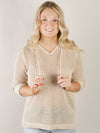 Natural Fishnet Hooded Sweater