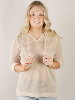 Natural Fishnet Hooded Sweater