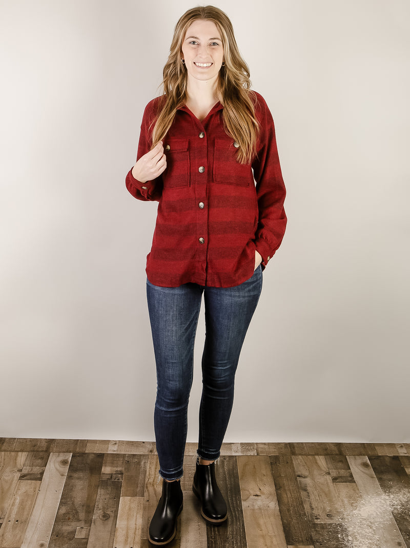 Burgundy Plaid Soft Shacket