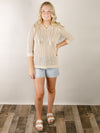 Natural Fishnet Hooded Sweater