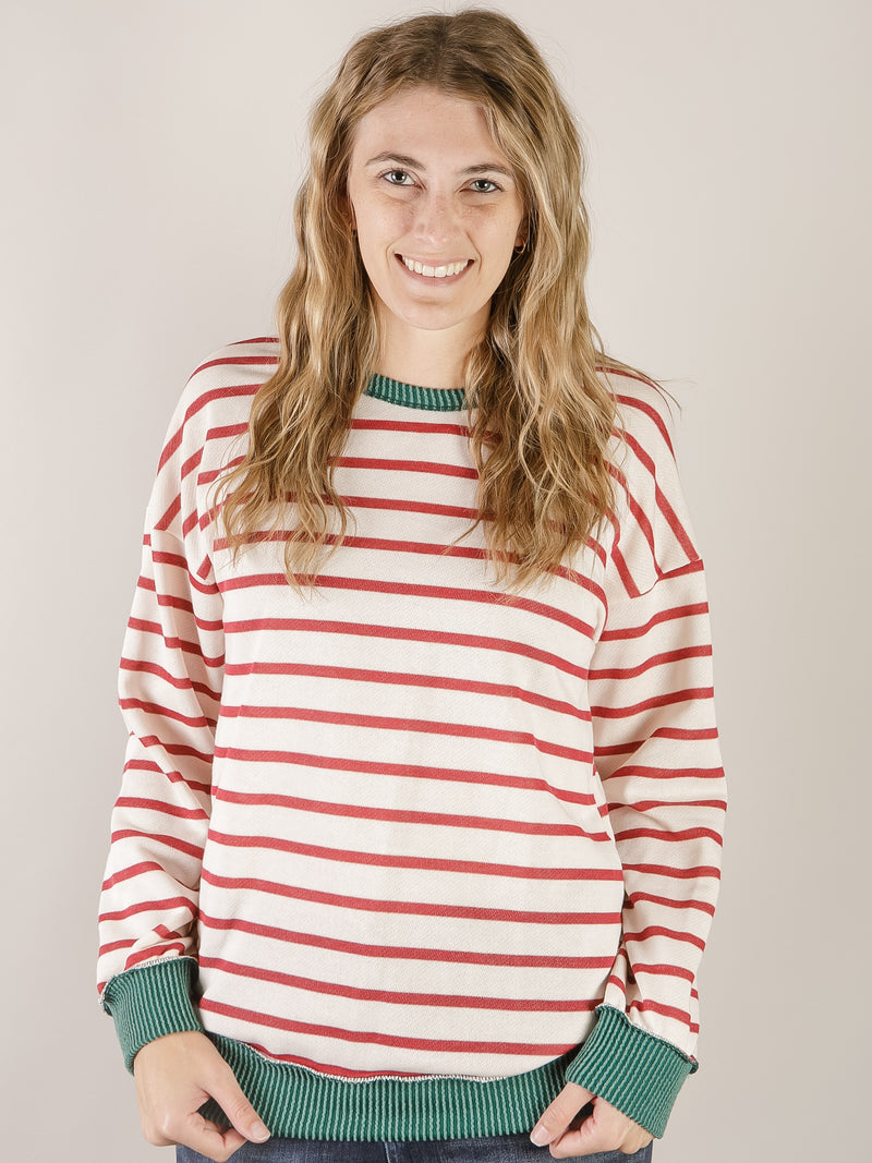 Red Striped Christmas Pullover