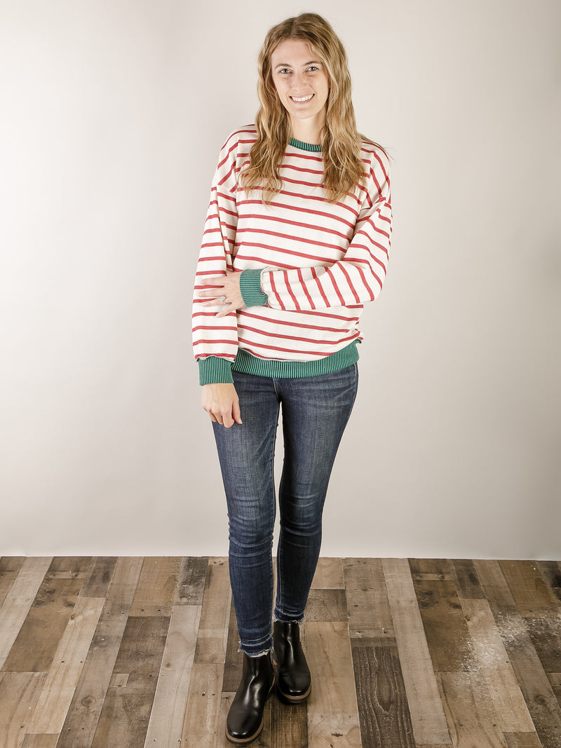 Red Striped Christmas Pullover