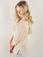 Natural Fishnet Hooded Sweater