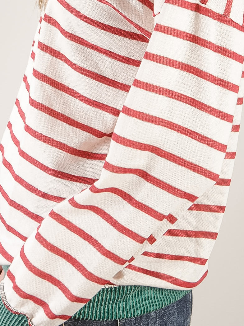 Red Striped Christmas Pullover