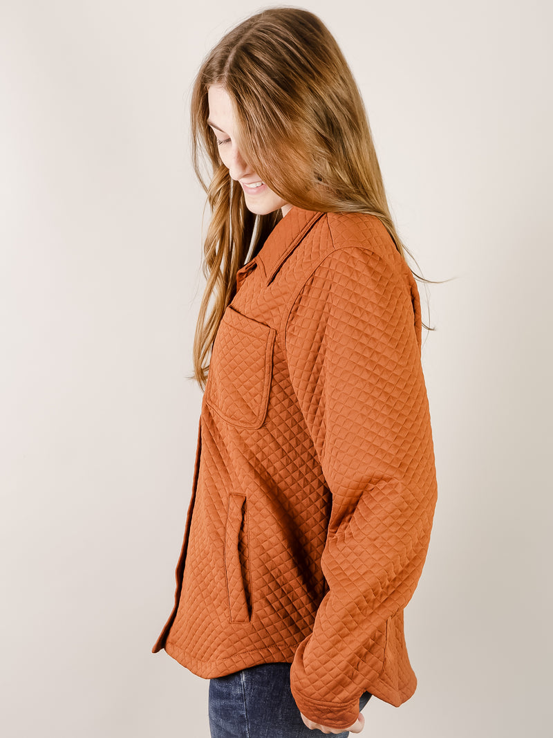 Light Brown Quilted Shacket