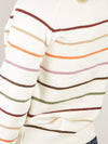 Ivory Multi Colored Striped Sweater