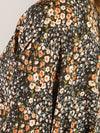 Black with Fall Floral Print Blouse