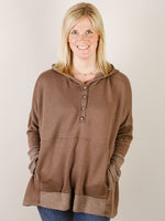 Oversized Hooded Solid Loose Fit Knit Top (Multiple Colors)