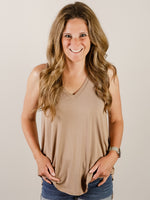 Dark Taupe Soft V-Neck Tank