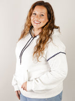 Heather Grey Blanket Stitched Sweatshirt