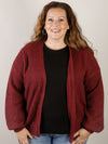 Solid Burgundy Chunky Cardigan