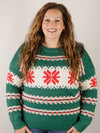 Green Christmas Snowflake Sweater