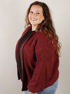 Solid Burgundy Chunky Cardigan