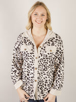 Leopard Print Ribbed Shacket