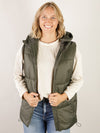 Dark Olive Long Padded Vest