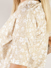 Light Yellow Floral V-Neck Short Sleeve