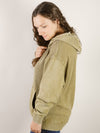 Olive Waffle Knit Washed Hoodie