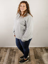 Curvy Heather Grey 1/4 Zip Sweatshirt