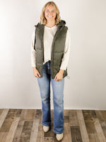 Dark Olive Long Padded Vest