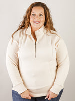 Oatmeal Textured 1/4 Zip Top