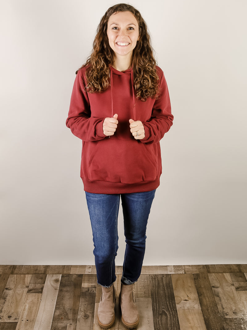 Burgundy Hooded Sweatshirt