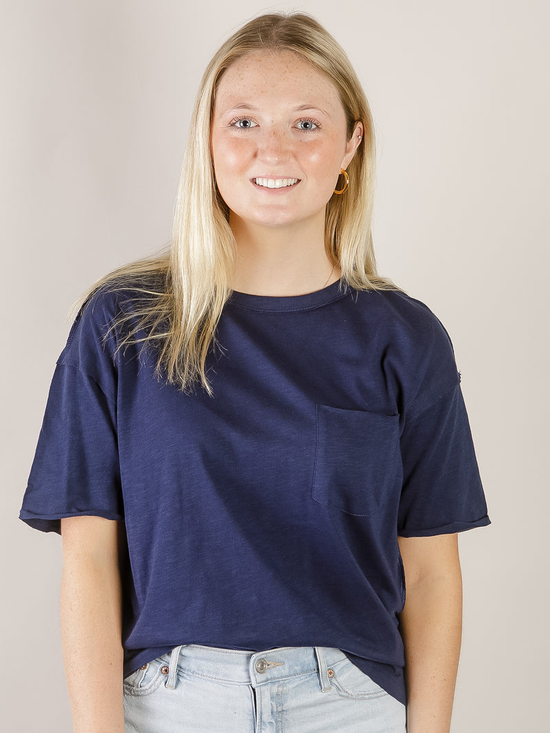 Navy Short Sleeve Pocket Tee