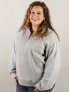 Curvy Heather Grey 1/4 Zip Sweatshirt