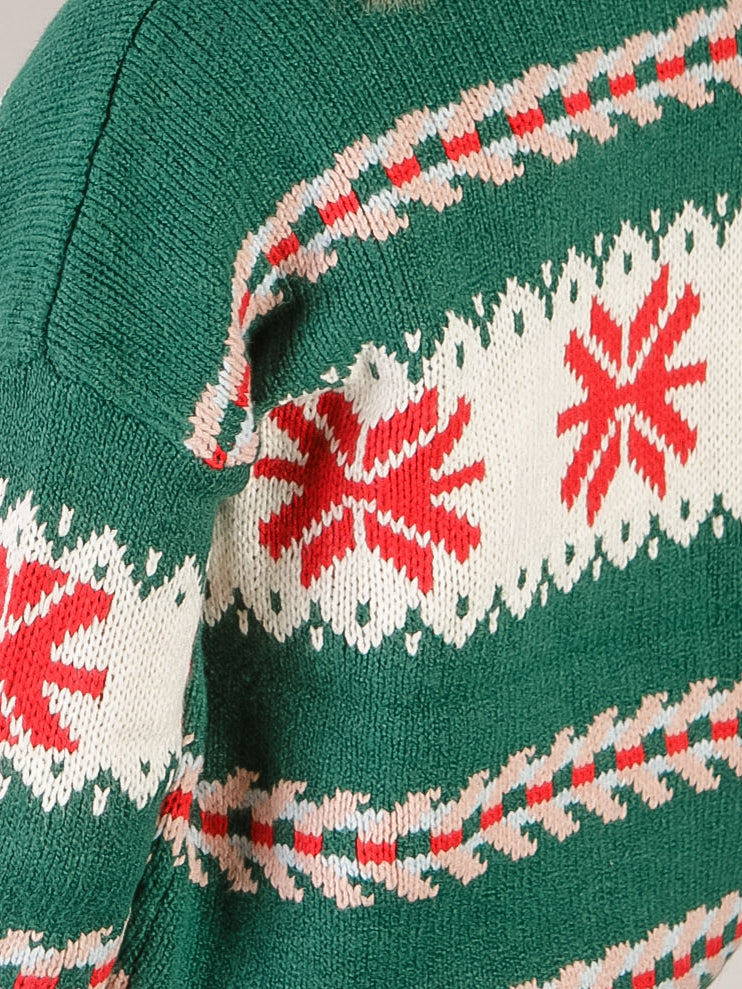 Green Christmas Snowflake Sweater