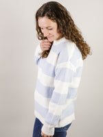 Chambray and White Striped Sweater