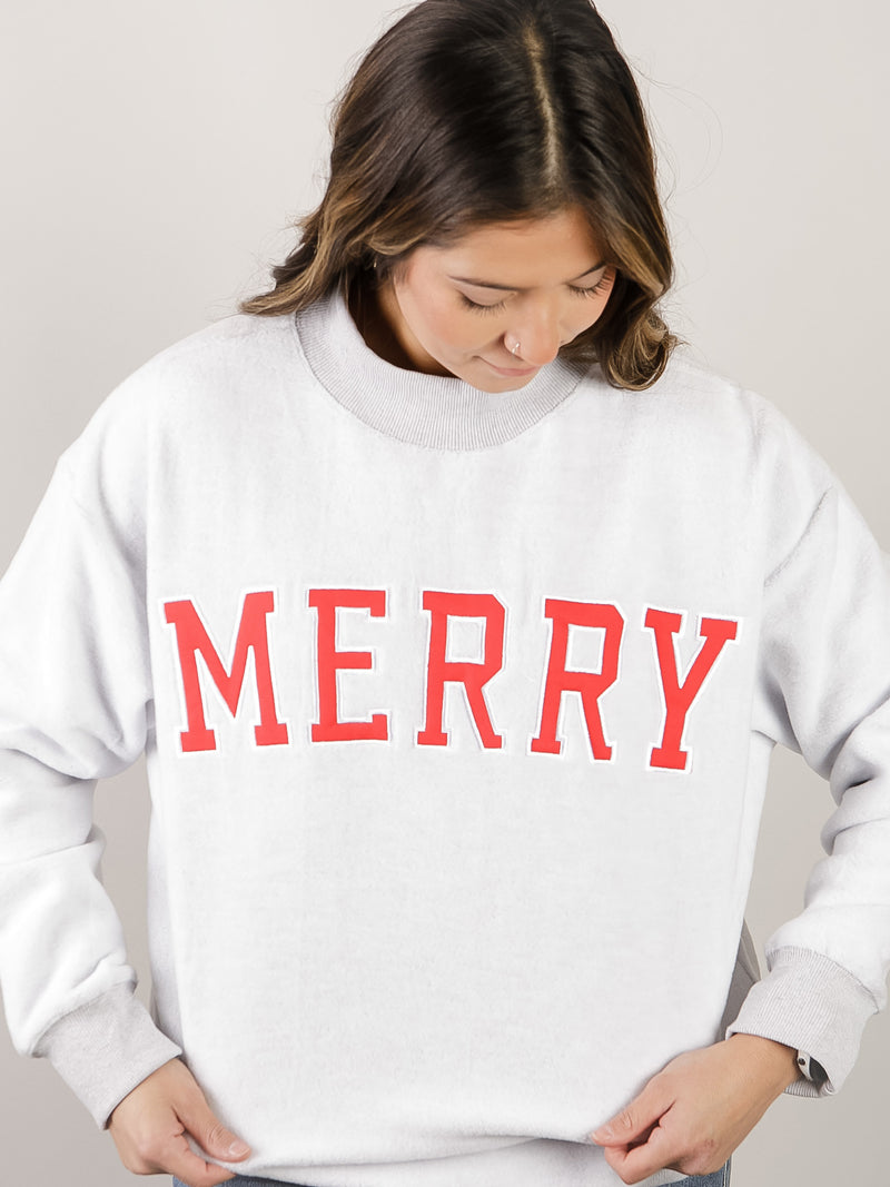 Merry Embroidered Inside Out Sweatshirt