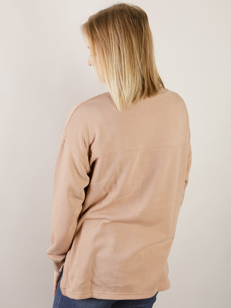 Taupe Washed Pocket Sweatshirt