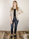 Knit Blazer with Shirred Sleeve