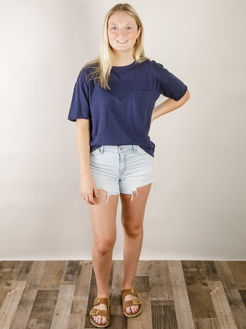 Navy Short Sleeve Pocket Tee