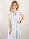 Blue Floral Midi Dress