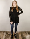 V-Neck Black Sweater Vest Tunic