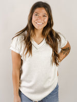 Light Heather Grey Short Sleeve V-Neck Tee