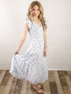 Blue Floral Midi Dress