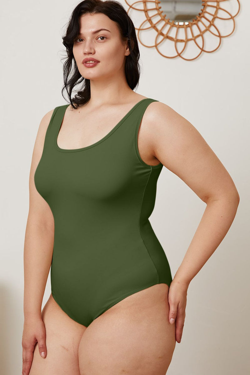 Solid Square Neck Sleeveless Bodysuit (Online Exclusive)