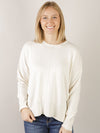 Cream Round Neck Drop Shoulder Sweater