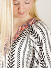 Ivory and Black Geo Printed Top