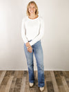 Ivory Waffle Knit Top